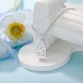 wholesale 925 Sterling Silver Floral Tear Drop Keepsake Pendant Necklaces w/Funnel Set for Women's Memorial Jewelry-0-2