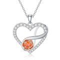 TOUPOP Sterling Silver Rose Infinity Heart Pendant Necklace For Women Girls Gifts-0-0