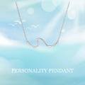 wholesale 925 Sterling Silver Wave Pendant Necklace Wholesale In Rose Gold Tone For Women Fashionable Minimalist Jewelry-0-36