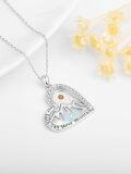 wholesale 925 Sterling Silver & Opal Mustard Seed Heart Necklace with AAA CZ, Inspirational Christian Faith Jewelry Gift-0-2