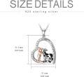 wholesale 925 Sterling Silver Heart-Shaped Cow and Girl Pendant Necklace - Mother's Day Gifts for Mom-0-4