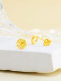 wholesale 14k Gold Polished Open Circle Stud Earrings For Women-0-4