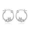 wholesale 925 Sterling Silver French Bulldog Hoop Earrings Wholesale Sleepy Dog Charm Jewelry-0-0