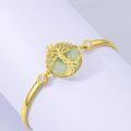 wholesale 14K Gold Plated Sterling Silver Jade Bracelet for Women Lotus Sunflower Tree of Life Hummingbird Dragonfly Bee Butterfly Cat Birthday Mothers Day Gifts for Mom Grandma-0-10