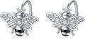 wholesale 925 Sterling Silver Gold Plated Honeybee Stud Earrings with Cubic Zirconia for Women Girls  48x36mm-0-0