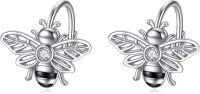 wholesale 925 Sterling Silver Gold Plated Honeybee Stud Earrings with Cubic Zirconia for Women Girls  48x36mm-Bee earrings
