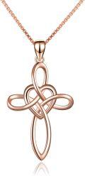 wholesale Gold 14K Gold Celtic Knot Cross Infinity Love Heart Pendant Necklace-0-22