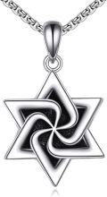 wholesale 925 Sterling Silver Black Enamel Star Pendant Necklace for Women Gothic Jewelry-0-0