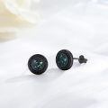 wholesale S925 Sterling Silver Round Celtic Knot Opal Stud Earrings - Punk Gothic Style Jewelry for Women and Men-0-1