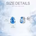 TOUPOP Sterling Silver Birthstone Teardrop Stud Earrings-0-5