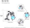 wholesale 925 Sterling Silver Blue Moonstone Dolphin Stud Earrings Gift for Women Girls-0-2