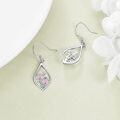 wholesale 925 Sterling Silver Pink Enamel Teardrop Floral Earrings with Lotus and Lily Design-0-3