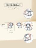 wholesale 925 Sterling Silver Axolotl Stud Earrings - Cute Cartoon Fish  for Women Girls-0-4