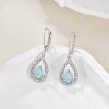 wholesale 925 Sterling Silver Teardrop Opal & Larimar Leverback Drop Earrings Gemstone s for Her-0-1
