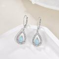 wholesale 925 Sterling Silver Teardrop Earrings Wholesale With Aquamarine-0-1