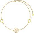 wholesale 14K Gold Daisy Flower and Hearts Charm Ankle Bracelet for Women-0-0
