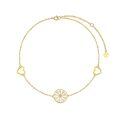 wholesale 14k Gold Daisy Bracelet With Heart Charms-0-0
