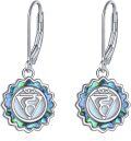 wholesale 925 Sterling Silver Abalone Shell Om Symbol Lotus Chakra Drop Earrings for Women-0-0