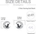 wholesale 925 Sterling Silver Moon Cat Star Stud Earrings for Women s-0-3