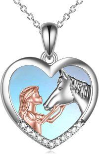 wholesale Sterling Silver Stone Horse Pendant Necklace for Women Horse Gift-Moonstone Necklace