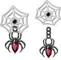wholesale 925 Sterling Silver Gothic Spider Web & Crystal Drop Stud Earrings for Women - Halloween Costume Accessories-0-0