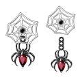 wholesale 925 Sterling Silver Gothic Spider Web & Crystal Drop Stud Earrings for Women - Halloween Costume Accessories-0-0