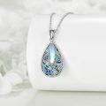 wholesale 925 Sterling Silver Teardrop Moonstone & Abalone Shell Dragonfly Pendant Necklace for Women Gifts-0-2