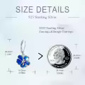 wholesale 925 Sterling Silver Blue Enamel Hibiscus Flower Drop Earrings-0-4