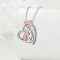 wholesale 925 Sterling Silver Mother and Daughter Love Forever Heart Pendant Necklace s for Women-0-1