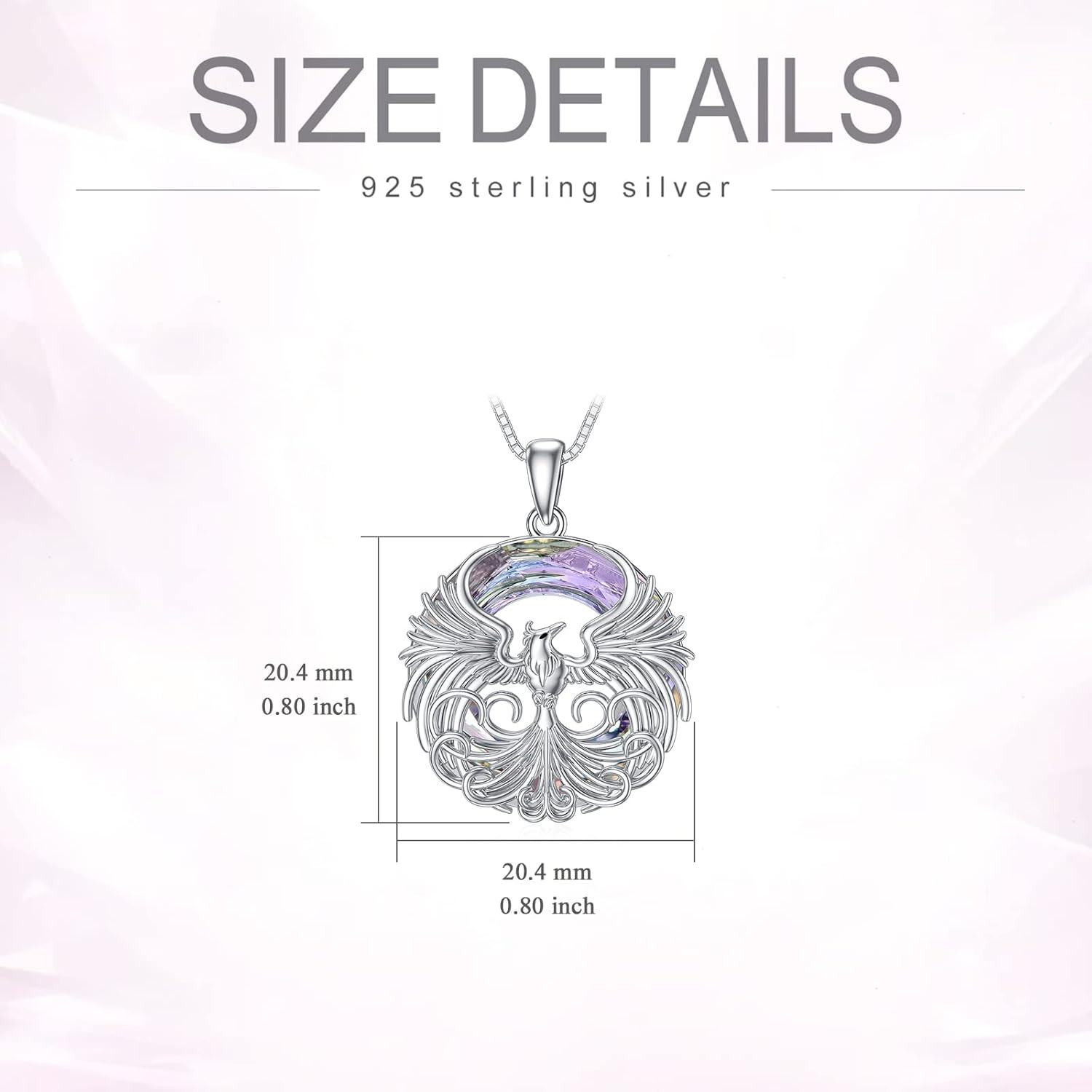 wholesale 925 Sterling Silver Iridescent Abalone Shell Phoenix Pendant Necklace-0-2