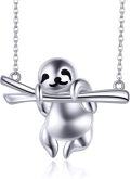 wholesale 925 Sterling Silver Adorable Sloth Pendant Necklace - Unique Gifts for Women & Kids-0-0