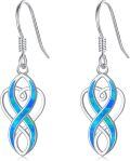 wholesale Sterling Silver Opal Celtic Knot Dangle Earrings Irish Jewelry Gift-0-12