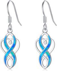 wholesale Sterling Silver Opal Celtic Knot Dangle Earrings Irish Jewelry Gift-Opal-2