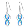 wholesale 925 Sterling Silver White Opal Celtic Knot Drop Earrings Wholesale Irish s for Women-0-12
