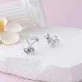 wholesale 925 Sterling Silver Heart Dice Stud Earrings Lucky Gambling Gift for Her-0-3