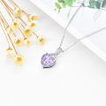 wholesale 925 Sterling Silver 1 10cttw Real Cubic Zirconias Heart Birthstone Necklace for Women Mom Wife-0-2