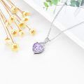 wholesale 925 Sterling Silver Platinum Plated Sky Blue Topaz Heart Pendant Necklace With Cz Bail-0-2