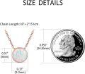wholesale 925 Sterling Silver White Opal Round Pendant Necklace with Rose Gold Plated Chain - 18+2 Length-0-5