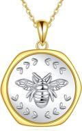 wholesale 925 Sterling Silver Bee Pendant Necklace Coin Keepsake  for Women Men-0-0