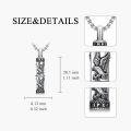 wholesale 925 Sterling Silver Eagle & Roman Numeral Cylinder Pendant with Funnel and Screwdriver Set - Memorial Keepsake Urn Necklace for Ashes-0-4