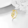 wholesale 14K Gold Adjustable Sunflower Open Rings Wholesale Jewelry Gift for Women Her-0-1