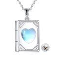 wholesale 925 Sterling Silver Cat Photo Locket Necklace With Crystals-0-0