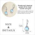 wholesale 925 Sterling Silver Blue Rainbow Moonstone Drop Earrings with Swirl Design for Women-0-4
