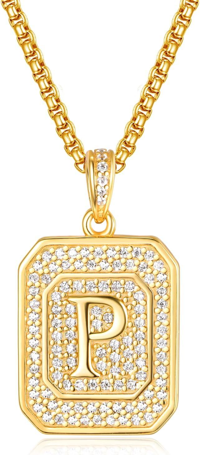 wholesale Gold Filled Sterling Silver Letter Jewelry Necklace for Women Gift for Mom Wife Birthday Anniversary Christmas-Letter P