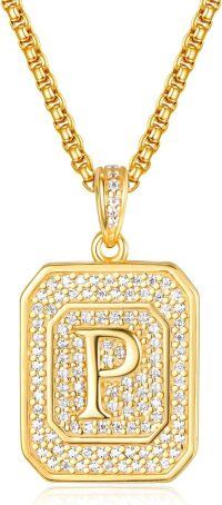 wholesale Gold Filled Sterling Silver Letter Jewelry Necklace for Women Gift for Mom Wife Birthday Anniversary Christmas-Letter P