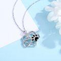 wholesale 925 Sterling Silver Infinity Heart with Black Crystal Paw Print Charm Necklace for Women Girls  45cm Chain Length-0-1