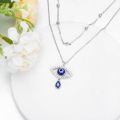 wholesale 925 Sterling Silver Evil Eye Teardrop Pendant Layered Chain Necklaces for Women Gifts-0-2