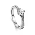 TOUPOP 14k Gold Plated Moissanite Ring D VVS1-0-0