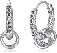 wholesale 925 Sterling Silver Evil Eye Anklet for Women Protection Charm Ankle Bracelet Adjustable Chain Anklet Gift for Her-17-CELTIC HOOP DANGLE