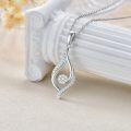 wholesale 925 Sterling Silver Natural Cubic Zirconia Infinity Teardrop Pendant Necklace 3CTW 16-18 Inches Mothers Day Gift-0-3